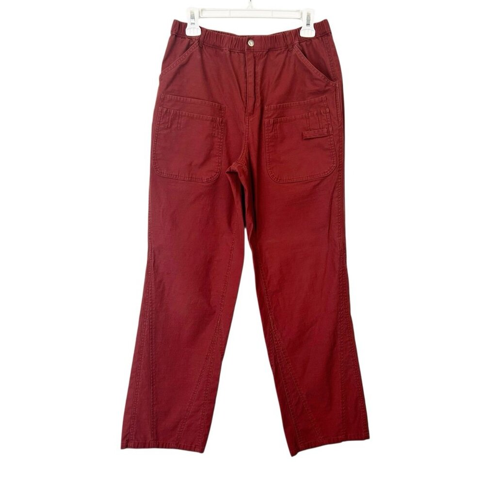 Free People Movement Baggy‎ Cargo Utility Pants Women’s Size Medium Red - Picture 2 of 12